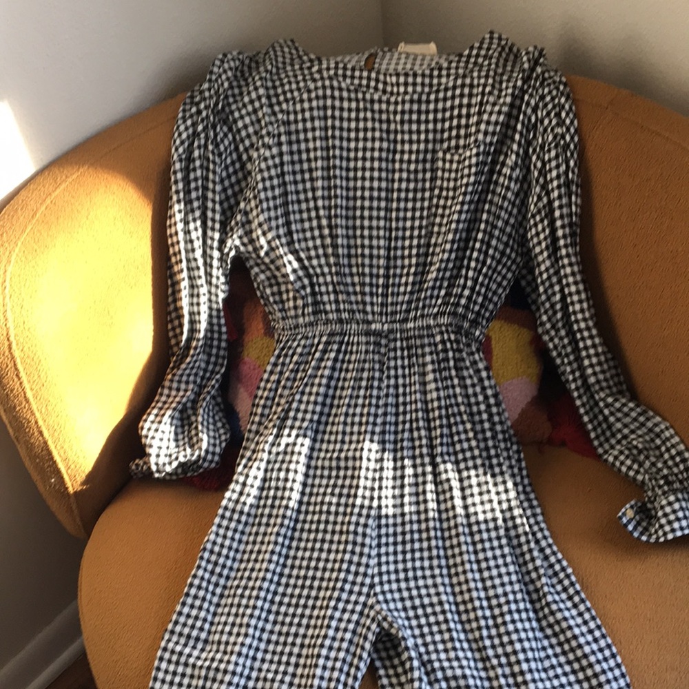 Black and White Gingham Jumpsuit